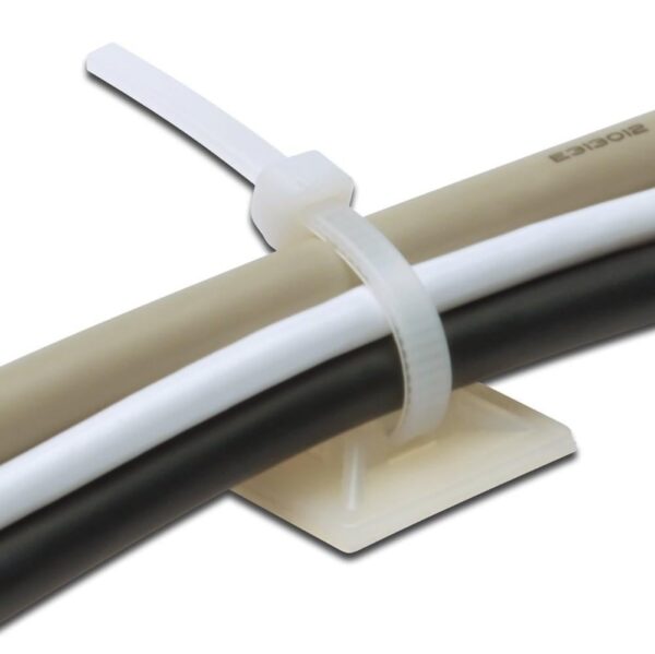 Supporto Autoadesivo 25x25mm per Fascette 100 Pz Beige - immagine 3