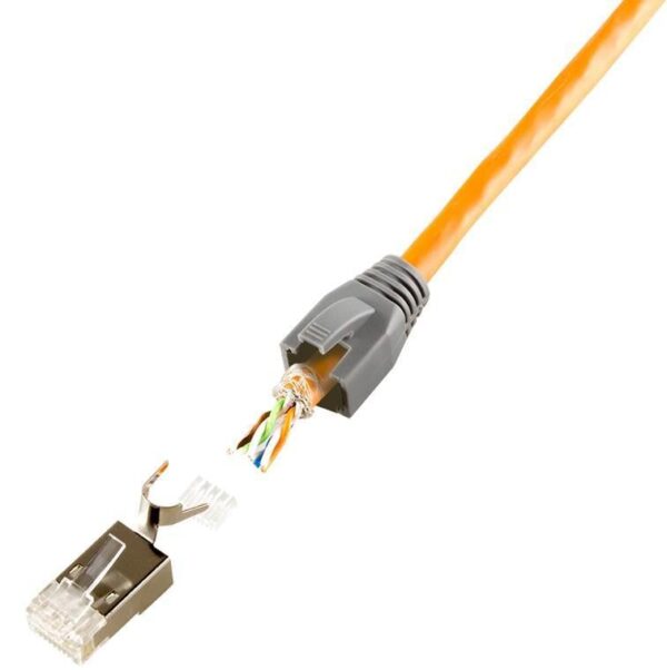Plug Cat. 6A RJ45 Schermato STP per Cavo Rigido/Flessibile Cat.6/6A/7 10pz - immagine 3