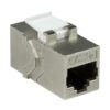 Accoppiatore Cat.6A Keystone 2xRJ45 STP Larghezza solo 14,6 mm Silver - immagine 2