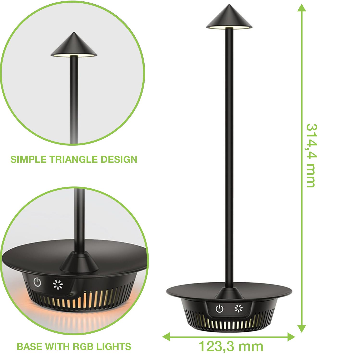 Lampada LED Multicolore da Tavolo Dimmerabile Batteria Ricaricabile Alimentazione USB-C™ - immagine 3