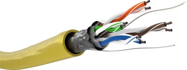Matassa F/UTP Cavo Cat.5E CCA 100m Flessibile Giallo - immagine 2