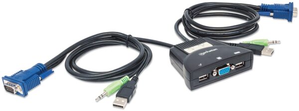 Mini KVM Switch 2 Porte USB con Audio - immagine 3