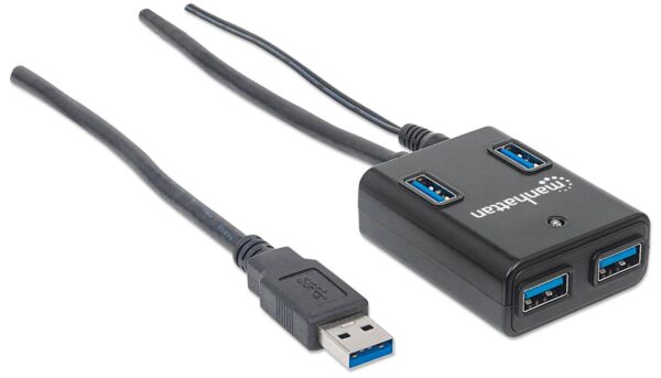 Hub USB 3.0 4 Porte con Alimentatore 5V 3A Nero - immagine 3