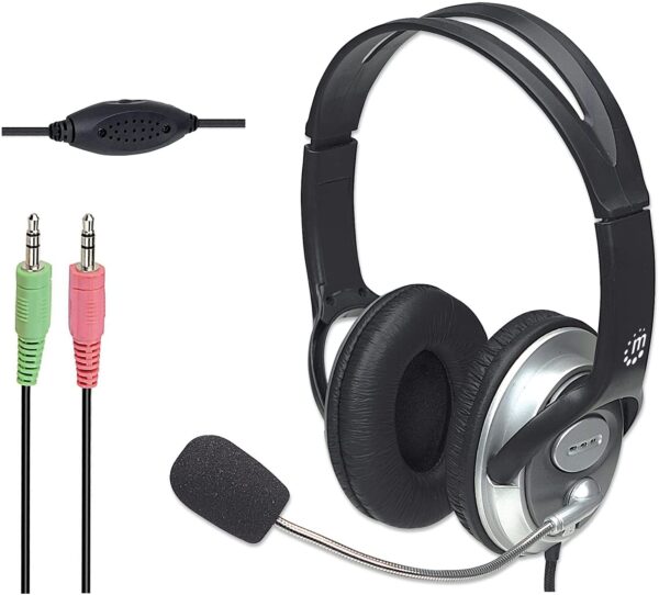 Cuffia Stereo Classica con Microfono 2x3.5mm - immagine 3