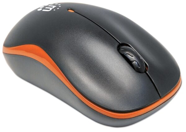 Mouse Ottico Wireless con Micro Ricevitore USB 1000dpi Nero/Arancione - immagine 3