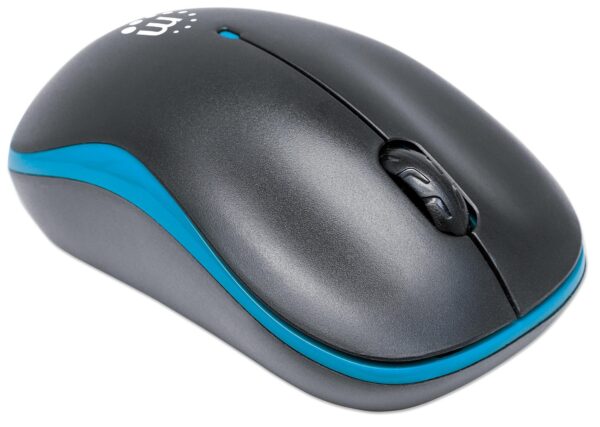 Mouse Ottico Wireless con Micro Ricevitore USB 1000dpi Nero/Azzurro - immagine 3