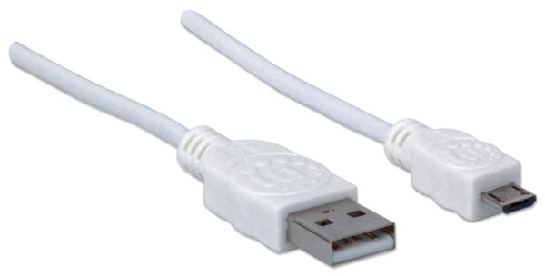 Cavo USB 2.0 A maschio/Micro B maschio 3 metri Bianco - immagine 3