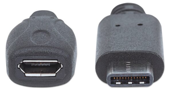 Cavo HiSpeed USB MicroB Femmina / USB-C Maschio 0,15m Nero - immagine 3