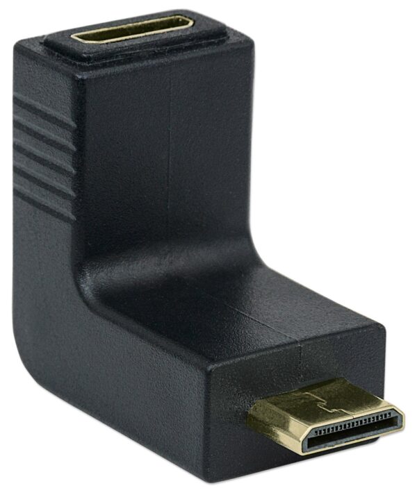 Adattatore HDMI Mini C Femmina a Mini C Maschio Angolato Nero - immagine 3