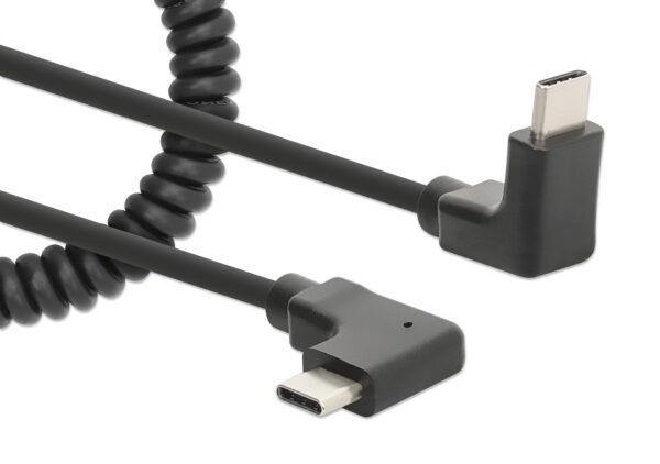 Cavo di Ricarica USB-C™ a USB-C™ 1m Spiralato Nero - immagine 3