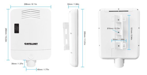 Switch Gigabit 5 porte PoE Passante / Extender 4 porte PoE+ per Esterno - immagine 2
