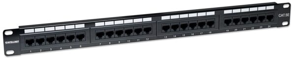 Pannello Patch UTP 24 posti RJ45 cat. 5E - immagine 2