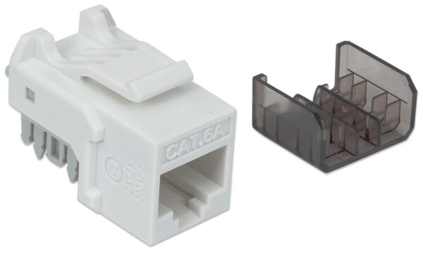 Frutto Keystone RJ45 Cat6A UTP 10 Gigabit Bianco - immagine 3