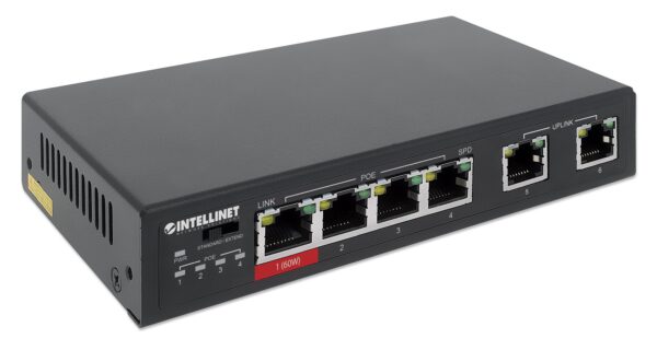Fast Ethernet Switch a 6 porte con 4 porte PoE (1 x High-Power PoE) - immagine 3