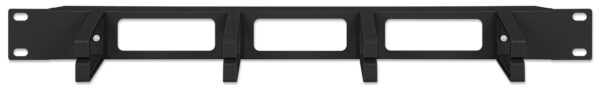 Pannello Passacavi 4 Anelli in Plastica Lunghi 3 Fori 1U Nero - immagine 3