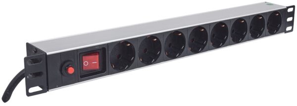 Multipresa per Rack 19'' 8 posti Spina Schuko Angolata 1U - immagine 3