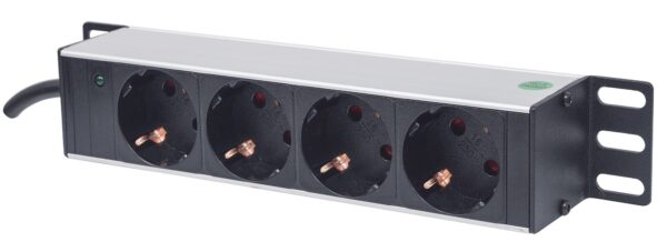 Multipresa Schuko 4 posti da Rack 10'' con Spina Schuko Angolata 1U - immagine 3