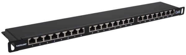 Pannello Patch 24 posti 19'' 0.5U Cat6 FTP Nero - immagine 3