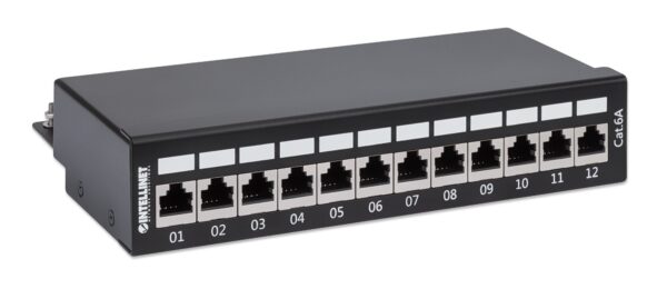 Pannello Patch 12 Posti Cat6a Schermato da Scrivania Nero - immagine 3