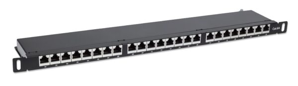 Pannello Patch 24 Posti 19'' 0.5U Cat6a Schermato Nero - immagine 3