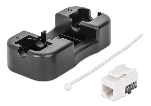 Frutto Keystone Slim Cat.6 per Cavo Rigido con Supporto Punch-Down 25 pz Bianco - immagine 2