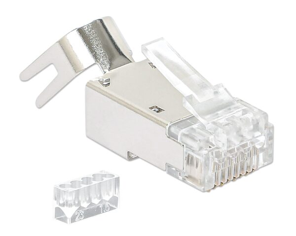 Confezione 50 Plug RJ45 STP per Cavo Rigido Flessibile Cat.6A STP - immagine 3