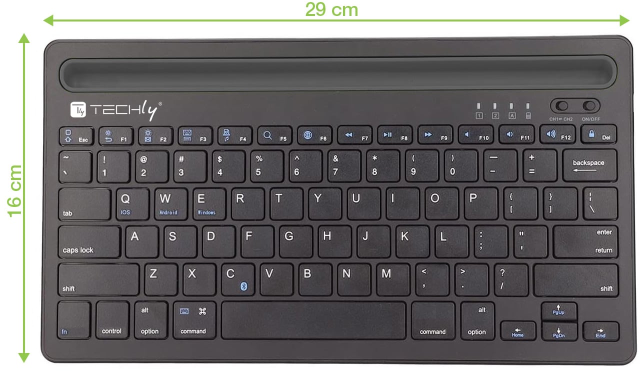 Mini Tastiera Wireless 78 Tasti a 2 Canali con Tasti di Scelta Rapida e Stand per Tablet - immagine 3