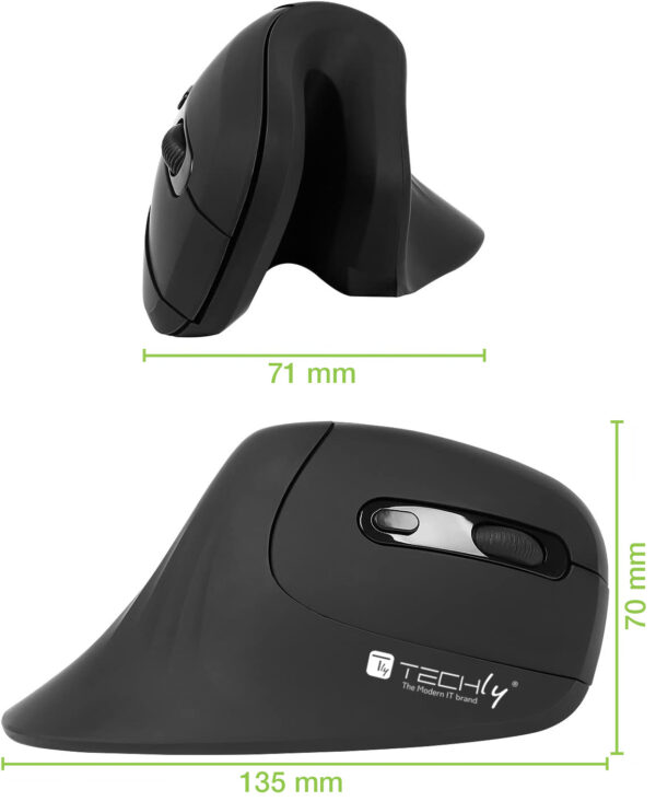 Mouse Verticale Ottico 3200dpi Ergonomico Wireless - immagine 3
