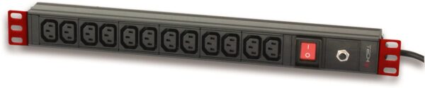 Multipresa 12 Posti VDE da Rack 19'' con Interruttore Spina Italiana 1U - immagine 3