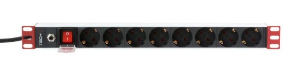 Multipresa 8 Posti da Rack 19'' Spina Schuko Angolata 1U - immagine 3