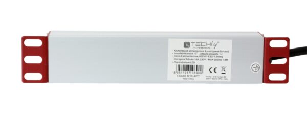Multipresa 4 Posti da Rack 10'' Spina Schuko Angolata 1U Installazione Posteriore - immagine 3