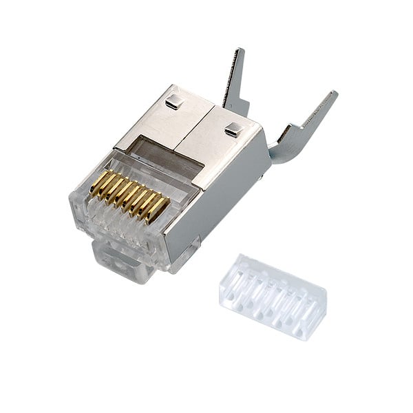 Plug per Cat. 5 e 6 STP con Guida e Copriconnettore - immagine 3