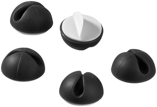 Set Fermacavo Adesivi da Scrivania Nero - immagine 3
