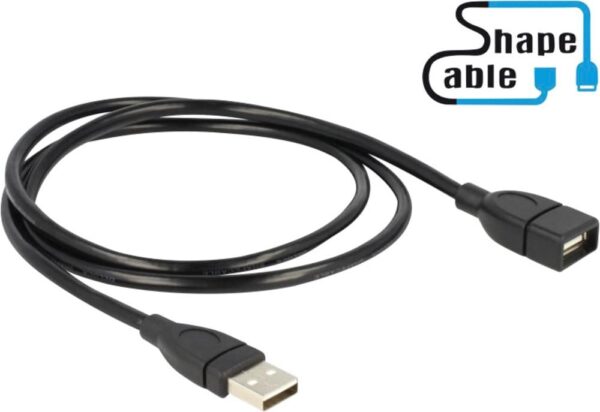 Cavo semi-rigido USB2.0 A Maschio / A Femmina 35cm Nero - immagine 3