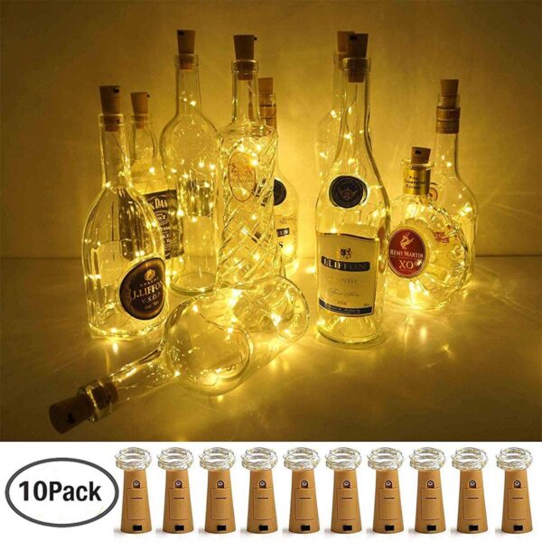 10 Strip da 20 LED Bianco Caldo per Bottiglie - immagine 3