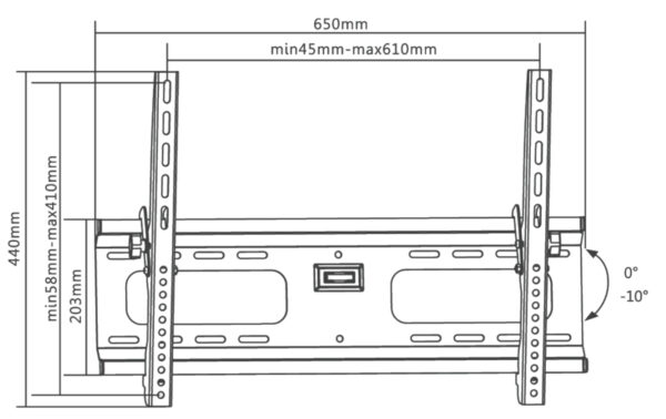 Supporto a Muro Universale Inclinabile per TV 37-70'' - immagine 3