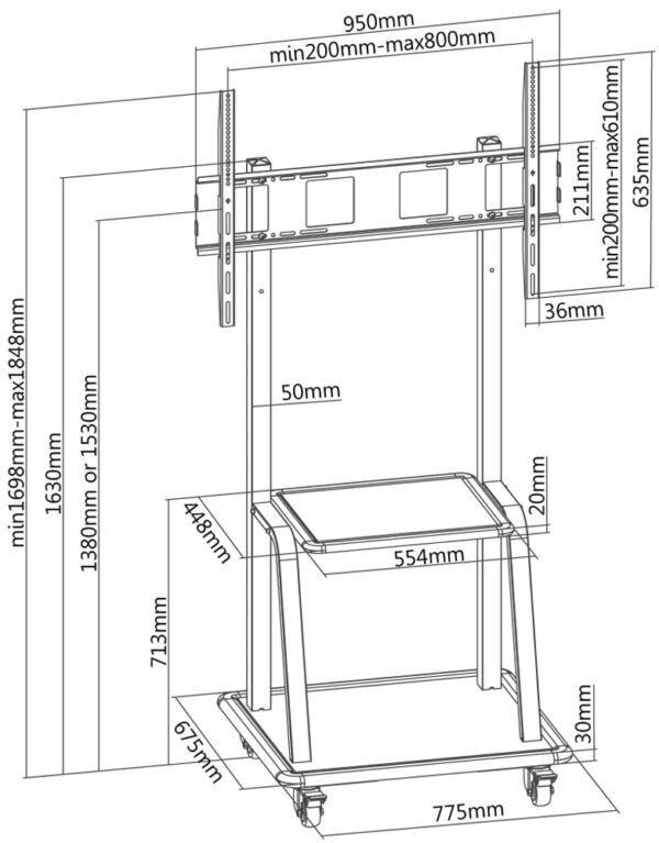 Supporto Universale da Pavimento per TV 37-100'' - immagine 3