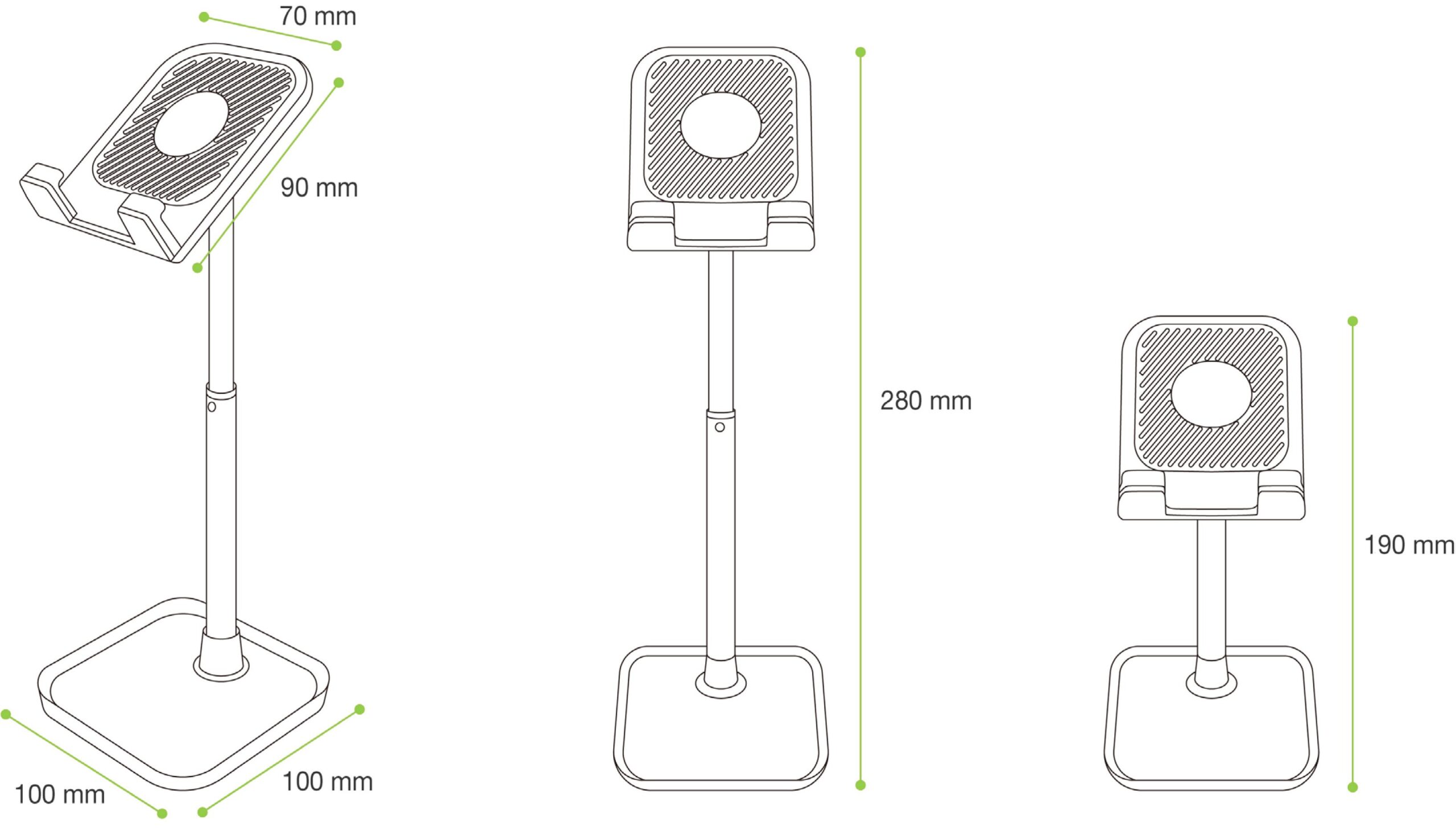 Supporto Universale Porta Smartphone e Tablet ad Altezza Regolabile - immagine 2