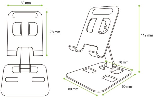 Supporto Universale Porta Smartphone e Tablet Regolabile e Pieghevole - immagine 2