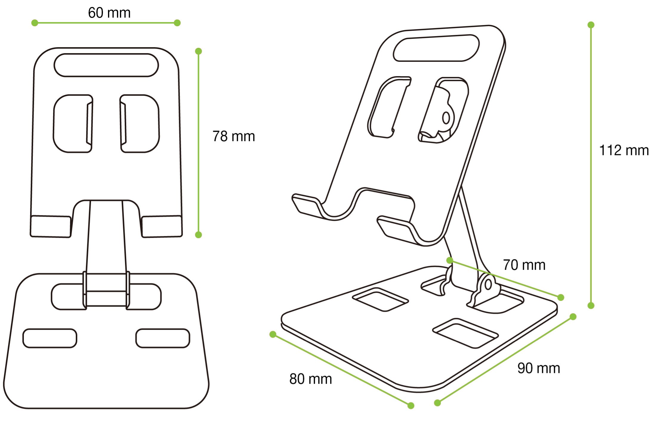 Supporto Universale Porta Smartphone e Tablet Regolabile e Pieghevole - immagine 2