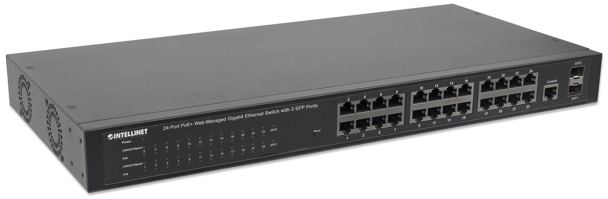 Switch 24 Porte PoE Web-Managed Gigabit Ethernet con 2 Porte SFP - immagine 3