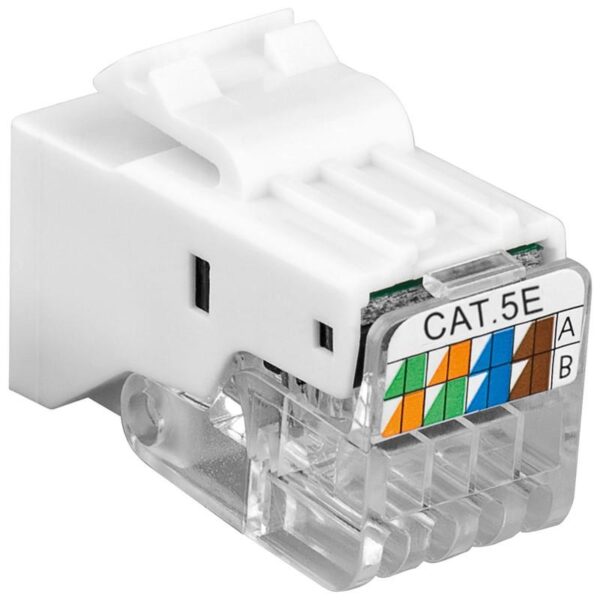 Frutto Keystone Toolless RJ45 Cat5e UTP Snap-In Bianco - immagine 3