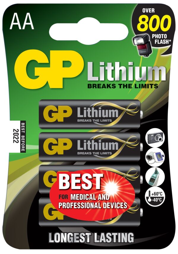 Blister 4 Batterie Litio Stilo AA 1,5V/15LF Longest Lasting