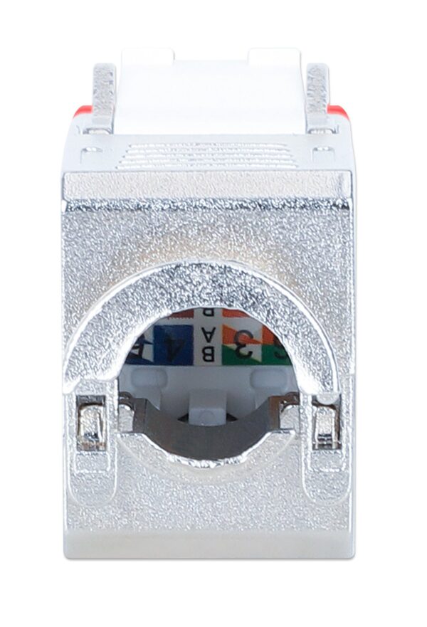 Frutto Keystone RJ45 Cat.6A 10G Slim STP Toolless Rosso - immagine 4