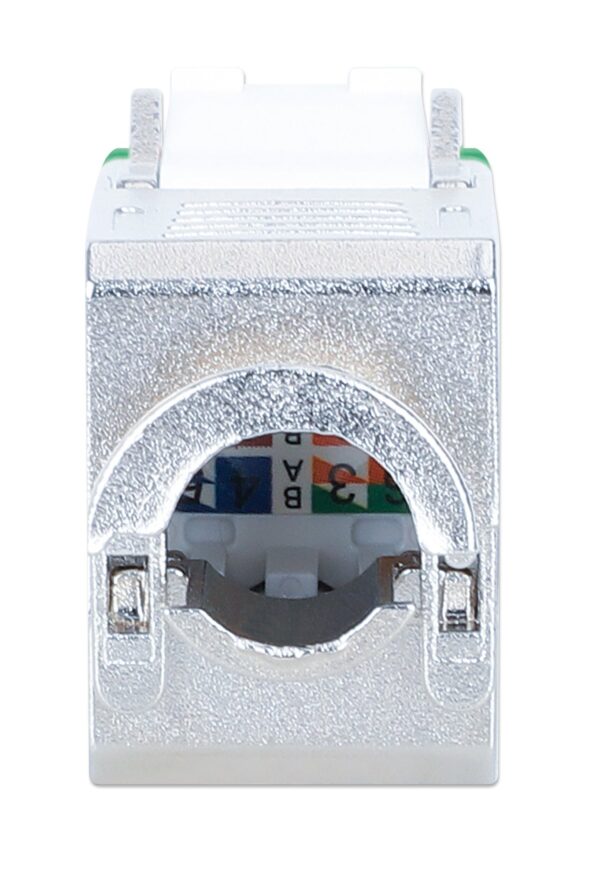 Frutto Keystone RJ45 Cat.6A 10G Slim STP Toolless Verde - immagine 4