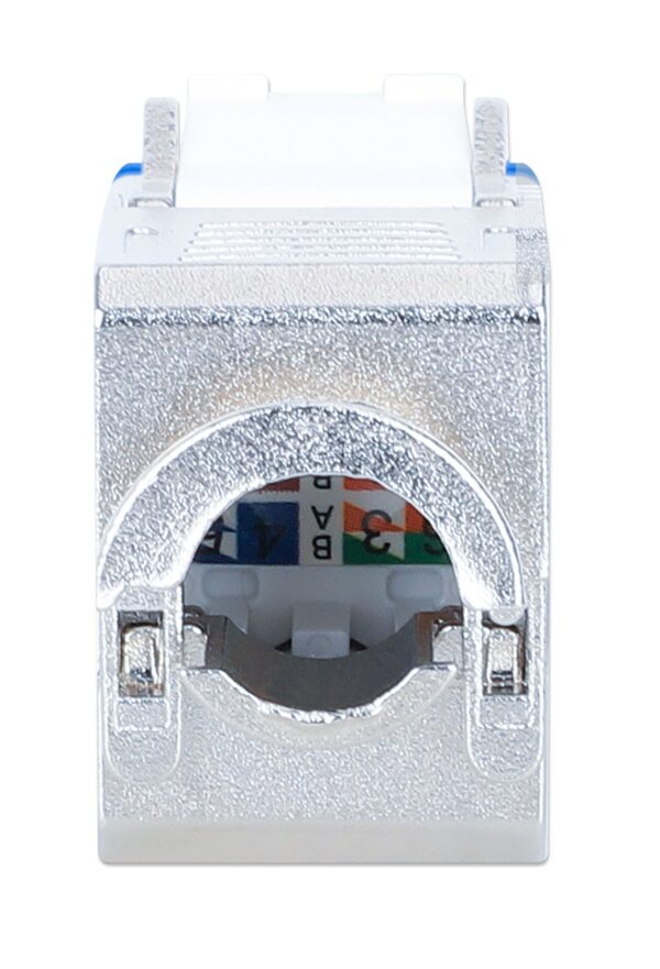 Frutto Keystone RJ45 Cat.6A 10G Slim STP Toolless Blu - immagine 4