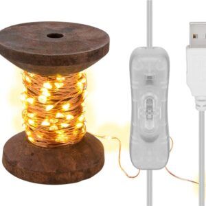 Bobina con Filo di Rame 100 Luci LED IP21 USB Interruttore On Off