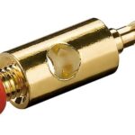 Plug Banana con Connessione a Vite Placcato Oro, Rosso