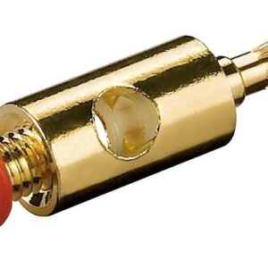 Plug Banana con Connessione a Vite Placcato Oro, Rosso