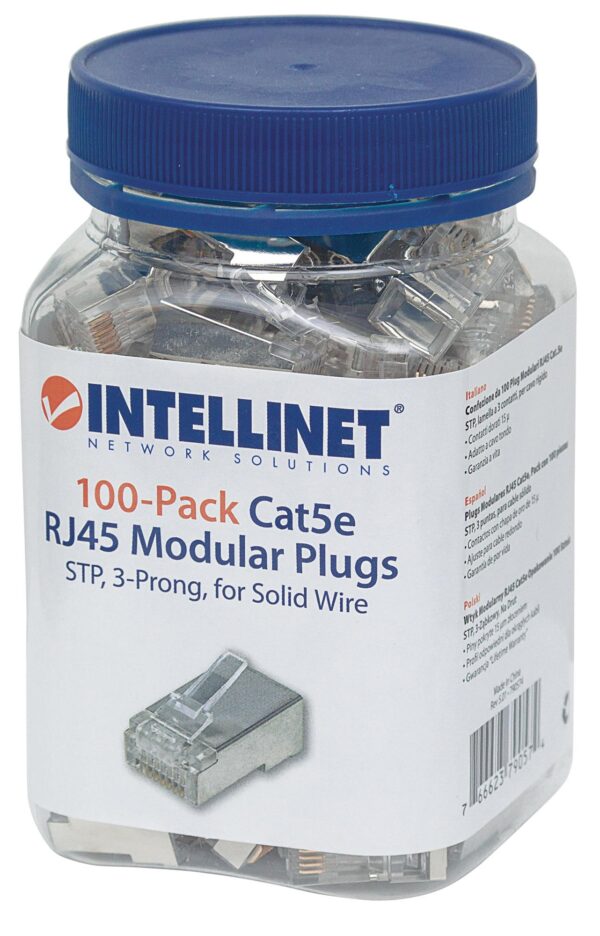 Confezione da 100 Plug Modulari RJ45 Cat.5e STP